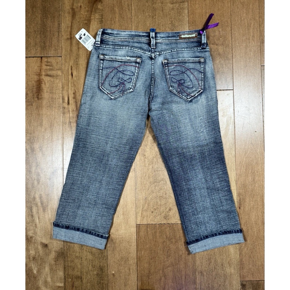 Dollhouse Denim Capri Jeans Stardust Mid-Rise Women's 11 Embroidered (NWT) - Picture 2 of 6